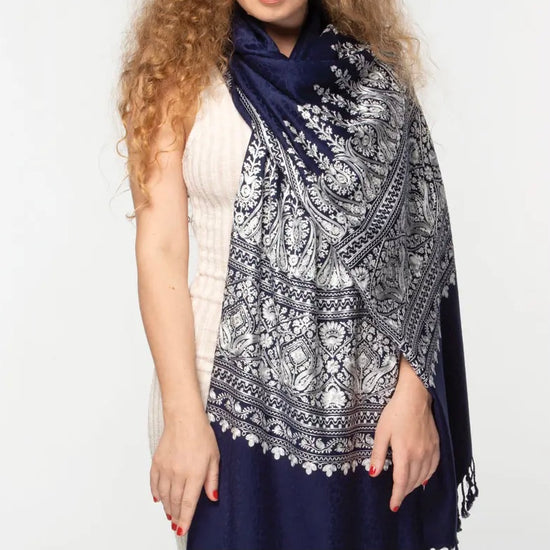 Image Title Bimala Embroidered Shawl